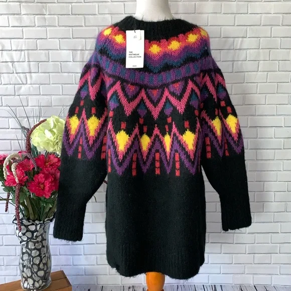 EUC Zara Multicolor Geometric Sweater - Picture 9 of 13